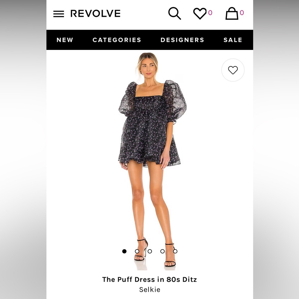 Selkie 80s Ditz Floral Puff Sleeve Dress